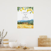 Tuscany Italy Lemons Wedding Welcome Sign Poster (Keuken)
