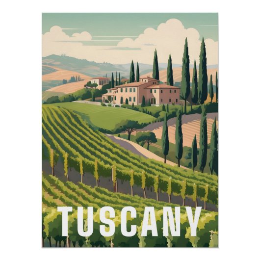 Tuscany Italy Travel Poster (Voorkant)