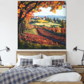 Tuscany Italy Vineyard Landscape Stretched Canvas  Afdruk (Insitu (Slaapkamer))
