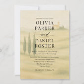 Tuscany Italy Watercolor Destination Wedding  Kaart (Voorkant)