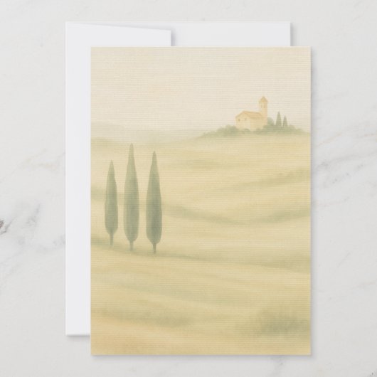 Tuscany Italy Watercolor Destination Wedding  Kaart (Achterkant)