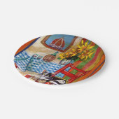 TUSCANY KITCHEN CAT,SUNFLOWERS-WIJNGLASSEN PAPIEREN BORDJE (Gekanteld)