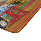 TUSCANY KITCHEN CAT,SUNFLOWERS-WIJNGLASSEN SNIJPLANK (Hoek)