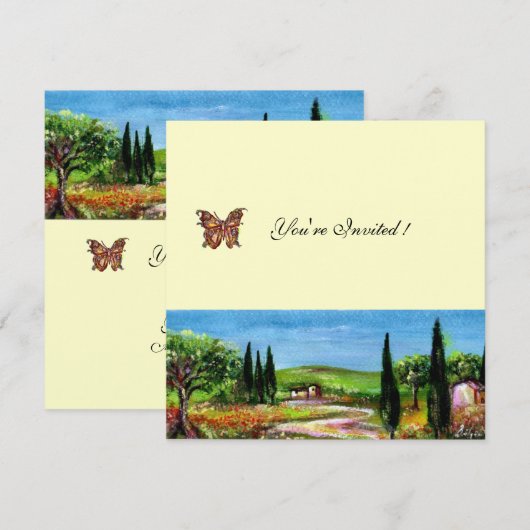 TUSCANY LANDSCAPE 5,geel groen vilt Kaart (Voorkant / Achterkant)