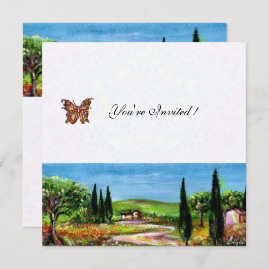 TUSCANY LANDSCAPE 5,geel groen wit Kaart (Voorkant / Achterkant)