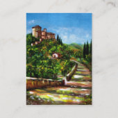 TUSCANY LANDSCAPE, ANTIEK MEDIEVAL VILLAGE, Cream Visitekaartje (Achterkant)