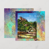 TUSCANY LANDSCAPE, blauwe groene goudsparken Kaart (Voorkant / Achterkant)