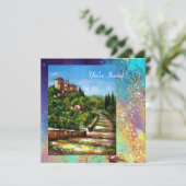 TUSCANY LANDSCAPE, blauwe groene goudsparken Kaart (Staand voorkant)