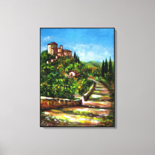 TUSCANY LANDSCAPE CANVAS AFDRUK