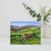 TUSCANY LANDSCAPE MET GROENE HILLEN BRIEFKAART (Staand voorkant)