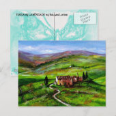 TUSCANY LANDSCAPE MET GROENE HILLEN BRIEFKAART (Voorkant / Achterkant)
