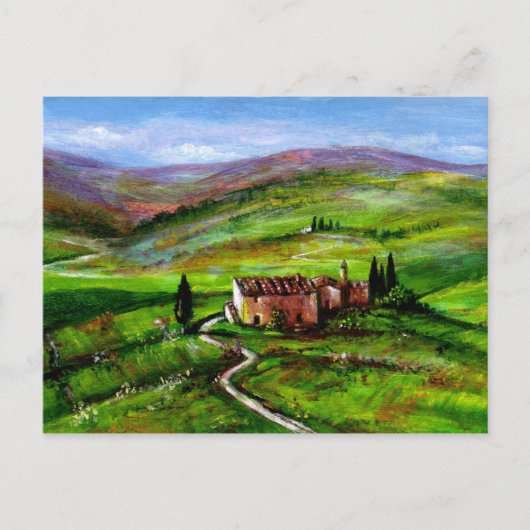 TUSCANY LANDSCAPE MET GROENE HILLEN BRIEFKAART (Voorkant)