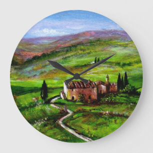 TUSCANY LANDSCAPE MET GROENE HILLEN GROTE KLOK