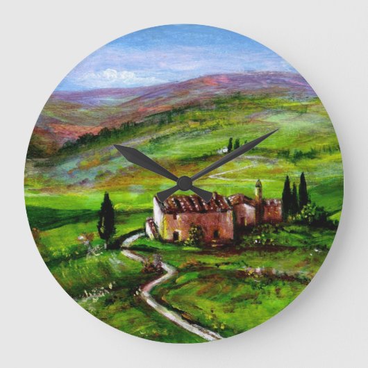 TUSCANY LANDSCAPE MET GROENE HILLEN GROTE KLOK (Voorkant)