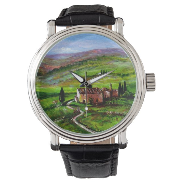 TUSCANY LANDSCAPE MET GROENE HILLEN HORLOGE (Voorkant)
