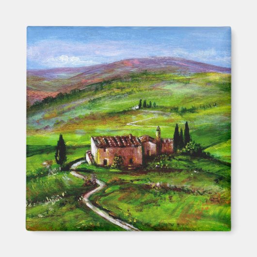 TUSCANY LANDSCAPE MET GROENE HILLEN MAGNEET (Voorkant)