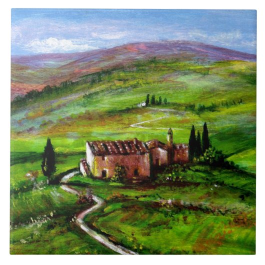 TUSCANY LANDSCAPE MET GROENE HILLEN TEGELTJE (Voorkant)