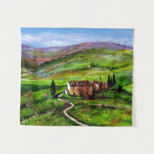 TUSCANY LANDSCAPE MET GROENE HILLEN WANDKLEED (Voorkant (horizontaal))