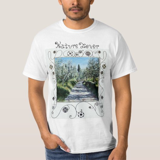 TUSCANY LANDSCAPE MET OLIJFOLIE Natuur Lover T-shirt (Voorkant)