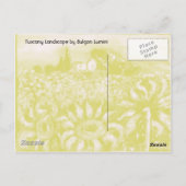 TUSCANY LANDSCAPE MET ZONLOWERS BRIEFKAART (Achterkant)