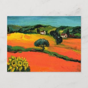 TUSCANY LANDSCAPE MET ZONLOWERS BRIEFKAART