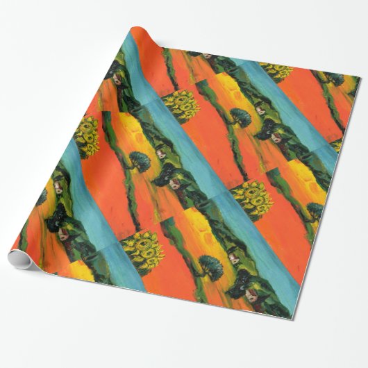 TUSCANY LANDSCAPE MET ZONLOWERS CADEAUPAPIER (Uitgerold)
