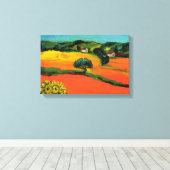 TUSCANY LANDSCAPE MET ZONLOWERS CANVAS AFDRUK (Insitu (Houten vloer))