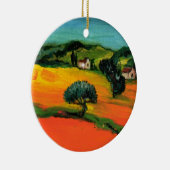 TUSCANY LANDSCAPE MET ZONLOWERS KERAMISCH ORNAMENT (Rechts)