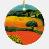 TUSCANY LANDSCAPE MET ZONLOWERS KERAMISCH ORNAMENT (Achterkant)