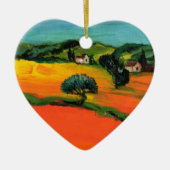 TUSCANY LANDSCAPE MET ZONLOWERS KERAMISCH ORNAMENT (Voorkant)
