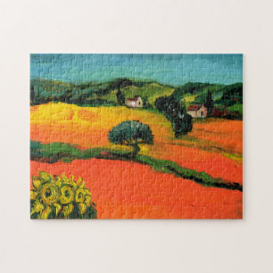 TUSCANY LANDSCAPE MET ZONLOWERS LEGPUZZEL