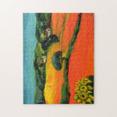 TUSCANY LANDSCAPE MET ZONLOWERS LEGPUZZEL (Verticaal)