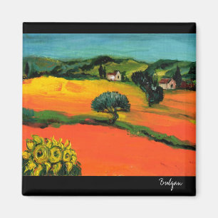 TUSCANY LANDSCAPE MET ZONLOWERS MAGNEET