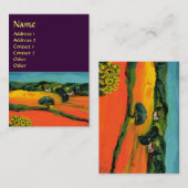 TUSCANY LANDSCAPE MET ZONLOWERS, Paars Visitekaartje (Voorkant / Achterkant)