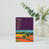 TUSCANY LANDSCAPE MET ZONLOWERS, Paars Visitekaartje (Staand voorkant)