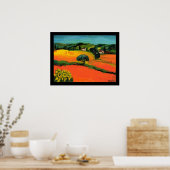TUSCANY LANDSCAPE MET ZONLOWERS POSTER (Keuken)