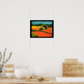TUSCANY LANDSCAPE MET ZONLOWERS POSTER (Keuken)