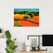 TUSCANY LANDSCAPE MET ZONLOWERS POSTER (Thuiskantoor)