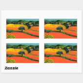 TUSCANY LANDSCAPE MET ZONLOWERS RECHTHOEKIGE STICKER (Vel)