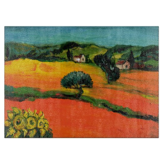 TUSCANY LANDSCAPE MET ZONLOWERS SNIJPLANK (Voorkant)