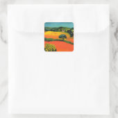 TUSCANY LANDSCAPE MET ZONLOWERS VIERKANTE STICKER (Tas)
