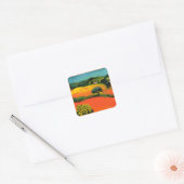 TUSCANY LANDSCAPE MET ZONLOWERS VIERKANTE STICKER (Envelop)