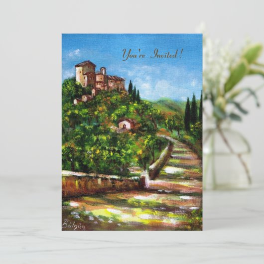 TUSCANY LANDSCAPE, rode groene goudsparken Kaart (Staand voorkant)