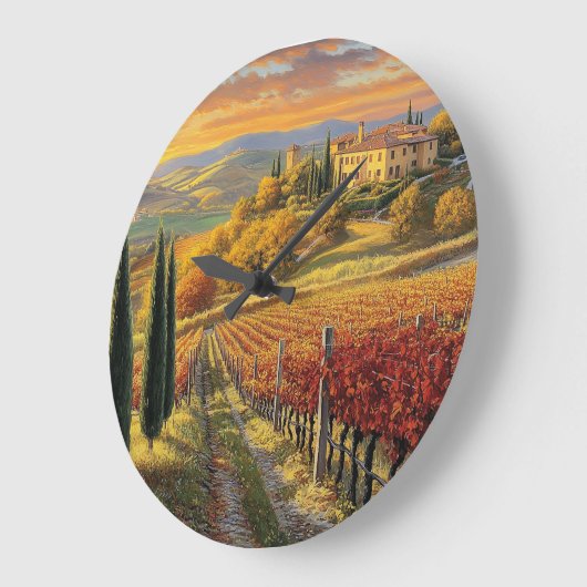 Tuscany Landscape Round Clock Grote Klok (Hoek)