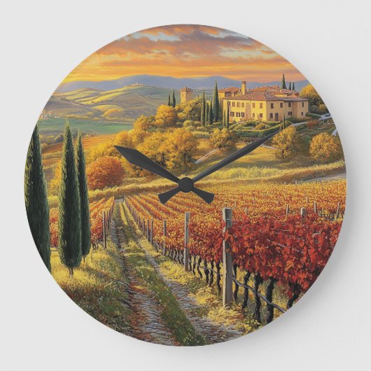 Tuscany Landscape Round Clock Grote Klok (Voorkant)