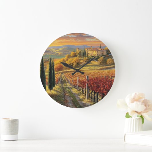 Tuscany Landscape Round Clock Grote Klok (Huis)