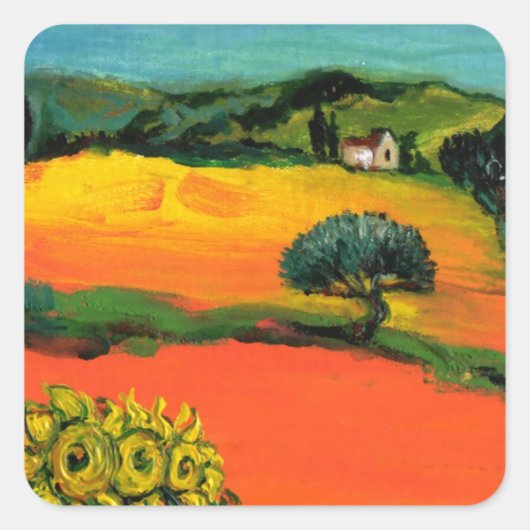 TUSCANY LANDSCAPE vierkant Vierkante Sticker (Voorkant)