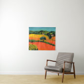 TUSCANY LANDSCAPE WITH SUNFLOWERS IN RED ORANGE WANDKLEED (In Situ (horizontaal))
