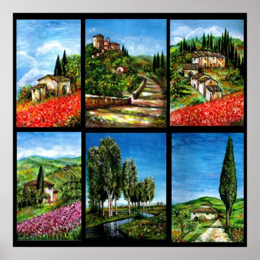 TUSCANY LANDSCAPES COLLECTIE / Flora en Fields Poster (Voorkant)