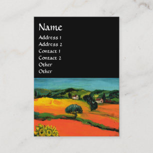 TUSCANY LANDSCAPIE MET ZONLOWERS, zwart Visitekaartje